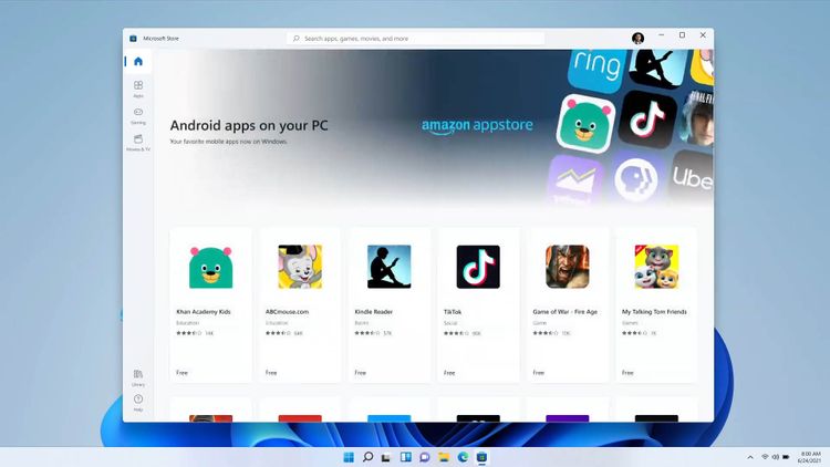 Las app de Android llegan a Windows 11 a través de Amazon AppStore